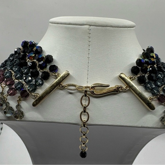 Authentic Signed Vintage Swarovski Multicolor Beaded Statement Necklace - Picture 5 of 11